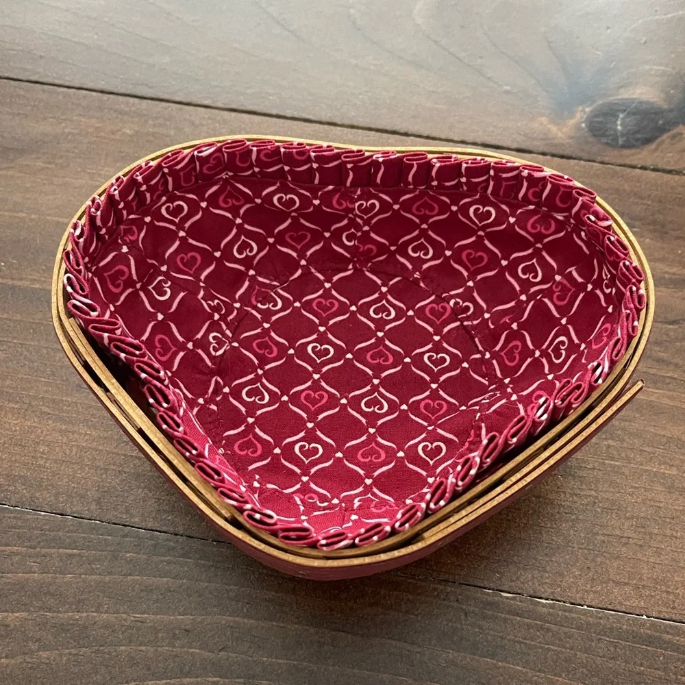Longaberger Heart Shaped Basket with Liner